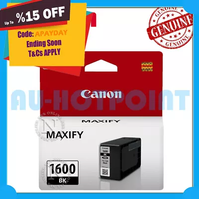 Canon Genuine PGI-1600BK BLACK Ink Cart->MAXIFY MB2060/MB2360/MB2760 400x Pages • $40.20